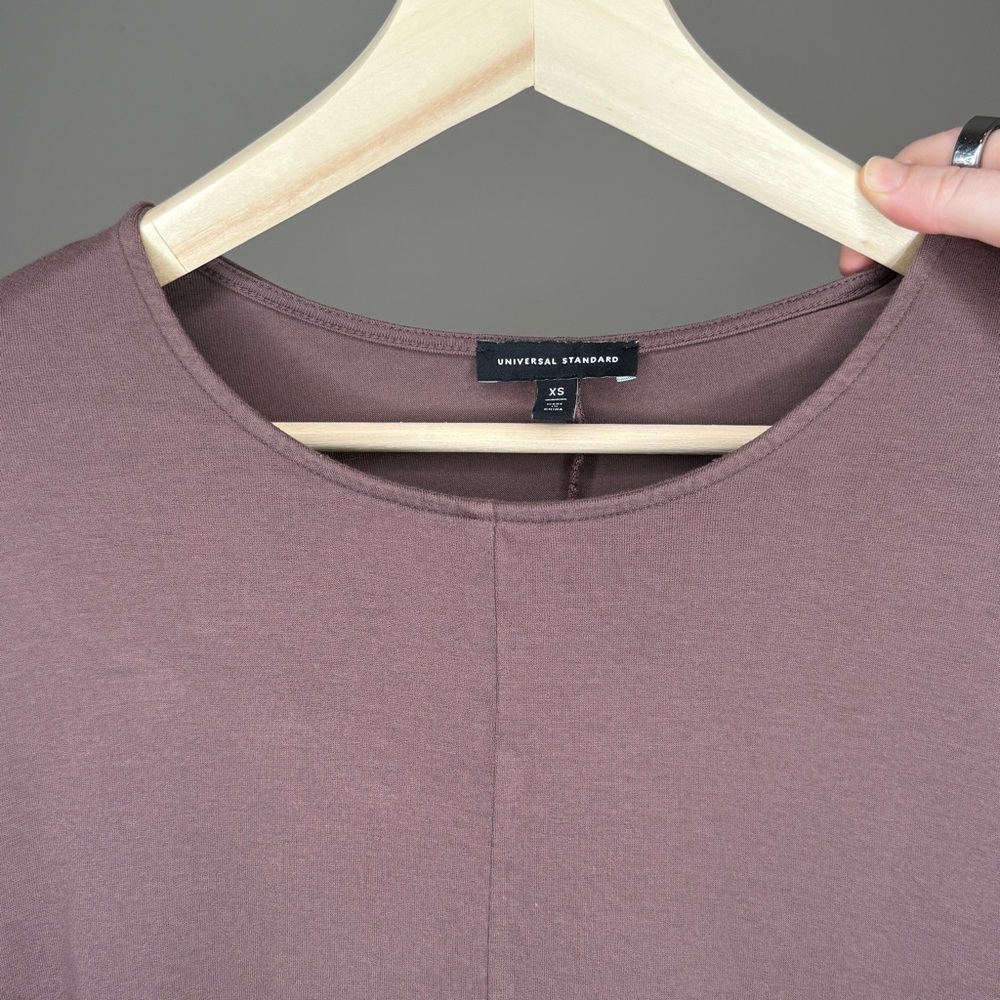 Universal Standard Liquid Jersey Crew Neck Dolman Sleeve Top Brown XS‎ 10-12 - Picture 4 of 5